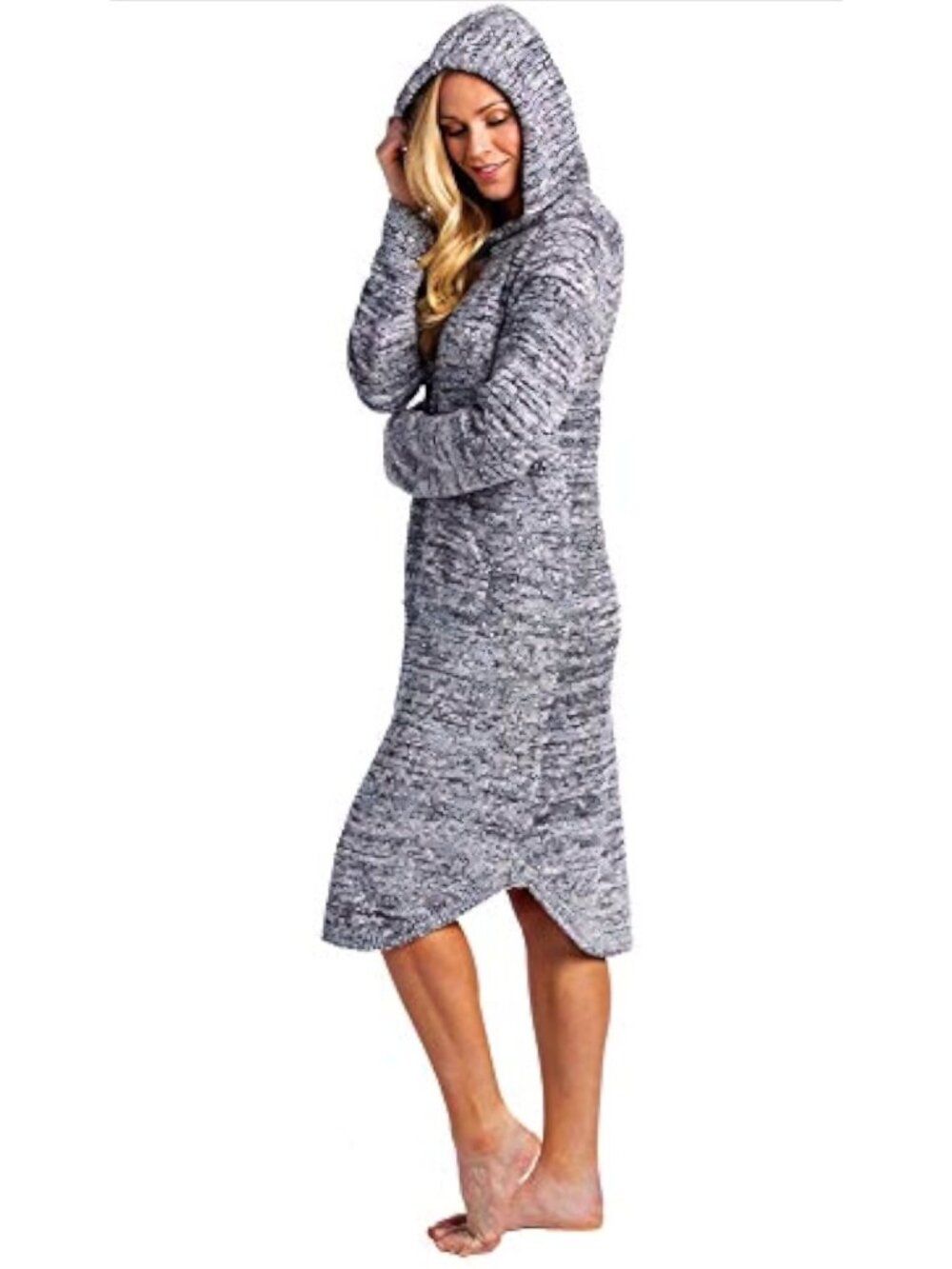 Softies 42" Marshmallow Hooded Lounger XS Heather Black Oprah's Favorite NWT